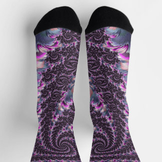 Groovy Trippy Funky Psychedelic Spiral Fractal Art Sokken