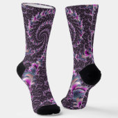 Groovy Trippy Funky Psychedelic Spiral Fractal Art Sokken (Gebogen)