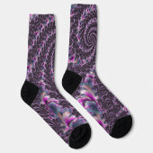 Groovy Trippy Funky Psychedelic Spiral Fractal Art Sokken (Rechts)