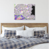 Groovy Trippy Funky Psychedelische Fractale Kunst Canvas Afdruk (Insitu (Slaapkamer))