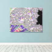 Groovy Trippy Funky Psychedelische Fractale Kunst Canvas Afdruk (Insitu (Houten vloer))