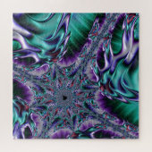 Groovy Trippy Funky Psychedelische Fractale Kunst Legpuzzel (Horizontaal)