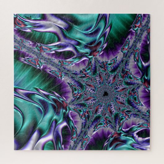 Groovy Trippy Funky Psychedelische Fractale Kunst Legpuzzel (Verticaal)