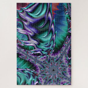 Groovy Trippy Funky Psychedelische Fractale Kunst Legpuzzel