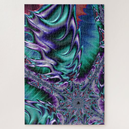 Groovy Trippy Funky Psychedelische Fractale Kunst Legpuzzel (Verticaal)
