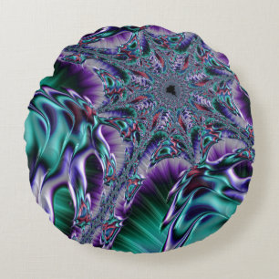Groovy Trippy Funky Psychedelische Fractale Kunst Rond Kussen