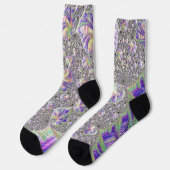 Groovy Trippy Funky Psychedelische Fractale Kunst Sokken (Links)
