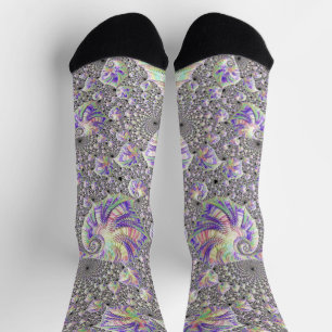 Groovy Trippy Funky Psychedelische Fractale Kunst Sokken