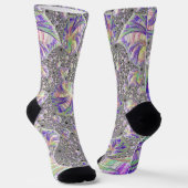Groovy Trippy Funky Psychedelische Fractale Kunst Sokken (Gebogen)