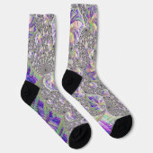 Groovy Trippy Funky Psychedelische Fractale Kunst Sokken (Rechts)