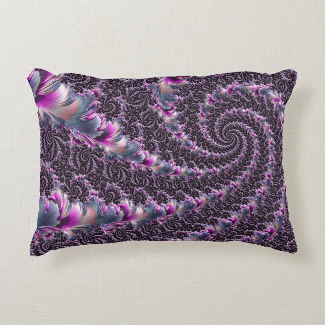 Groovy Trippy Funky Psychedelische Spiraal Fractal Accent Kussen (Voorkant)