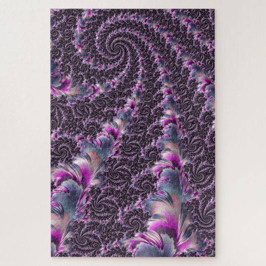 Groovy Trippy Funky Psychedelische Spiraal Fractal Legpuzzel (Verticaal)