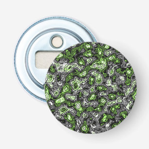 Groovy Trippy Grungy Funky Abstract Agender Pride Button Flesopener