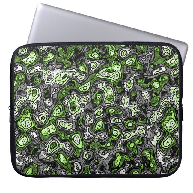Groovy Trippy Grungy Funky Abstract Agender Pride Laptop Sleeve (Voorkant)