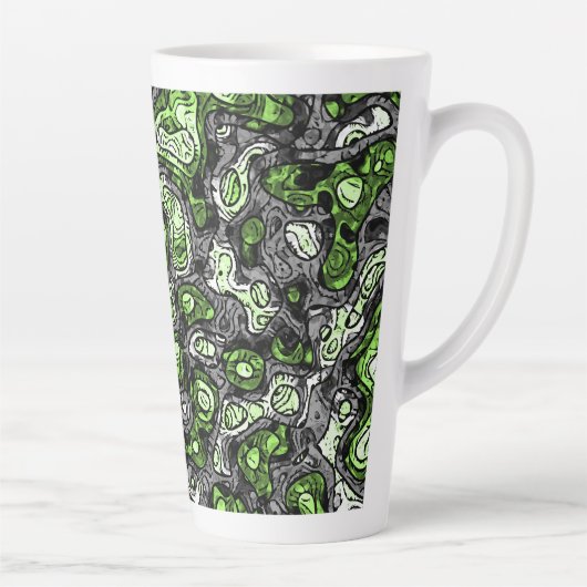 Groovy Trippy Grungy Funky Abstract Agender Pride Latte Mok (Rechts)