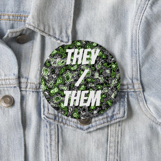 Groovy Trippy Grungy Funky Abstract Agender Pride Ronde Button 4,0 Cm (In situ)