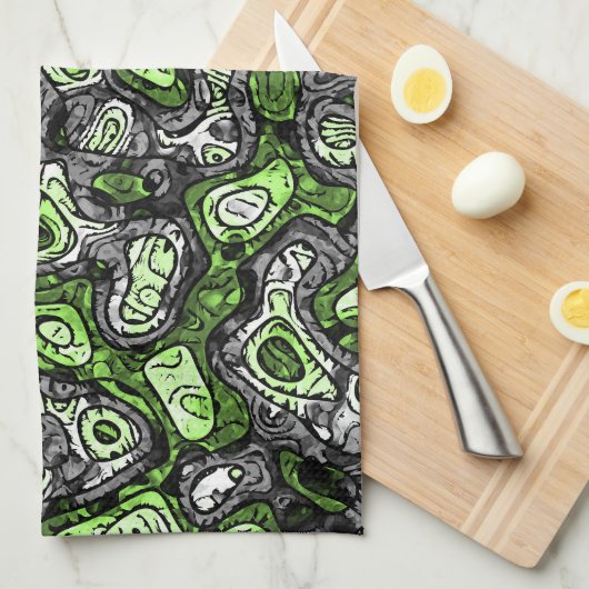 Groovy Trippy Grungy Funky Abstract Agender Pride Theedoek (Quarter Fold)