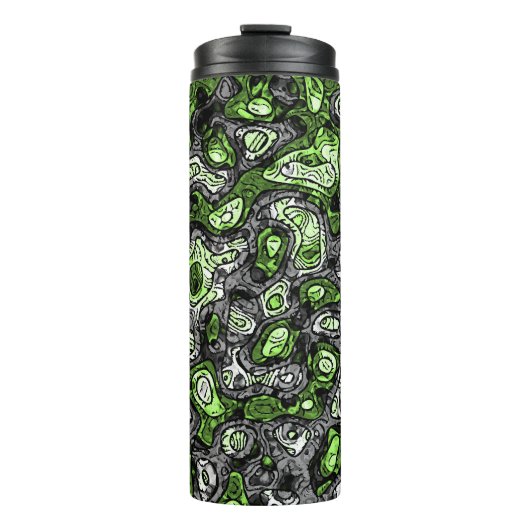Groovy Trippy Grungy Funky Abstract Agender Pride Thermosbeker (Voorkant)