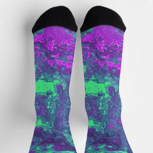 Groovy Trippy Kleurrijke Wervelende Abstracte Marm Sokken
