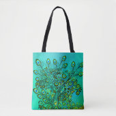 Groovy Trippy Peacock Feathers Tote Bag (Voorkant)