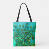 Groovy Trippy Peacock Feathers Tote Bag (Achterkant)