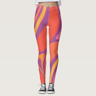 Groovy Trippy Retro Aesthetisch Abstract kleurrijk Leggings