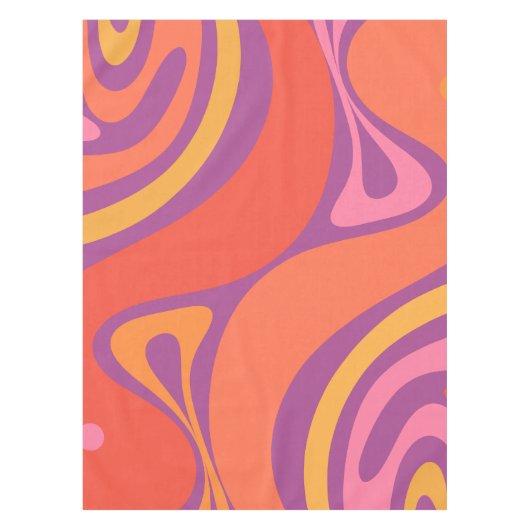 Groovy Trippy Retro Aesthetisch Abstract kleurrijk Tafelkleed (Voorkant)