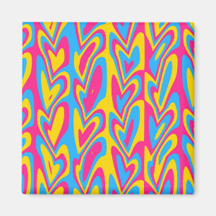 Groovy Trippy Slingerige Quirky Panseksuele Trots  Magneet