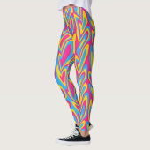 Groovy Trippy Squigggly Quirky Pansexual Pride Leggings (Links)