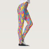 Groovy Trippy Squigggly Quirky Pansexual Pride Leggings (Rechts)