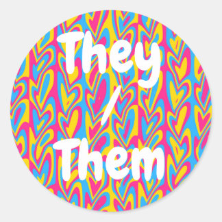 Groovy Trippy Squigggly Quirky Pansexual Pride Ronde Sticker