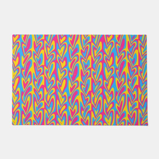 Groovy Trippy Squiggly Quirky Panseksuele Trots  Deurmat (Voorkant)