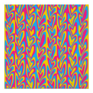 Groovy Trippy Squiggly Quirky Panseksuele Trots Perfect Poster