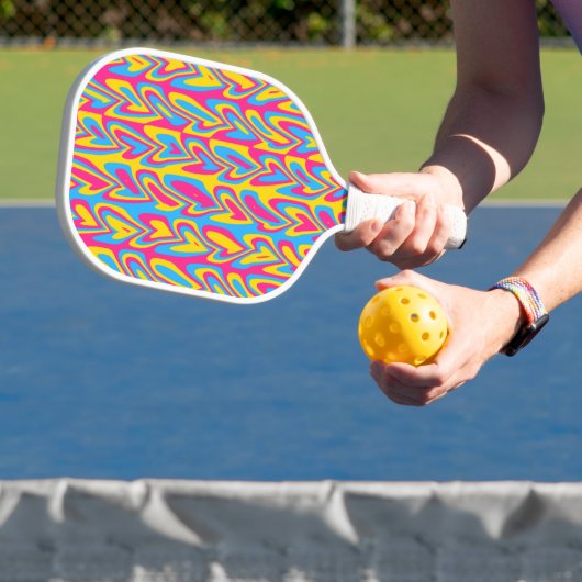 Groovy Trippy Squiggly Quirky Panseksuele Trots Pickleball Paddle (Insitu)