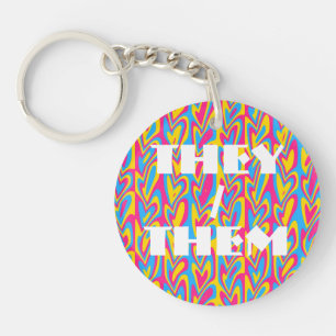 Groovy Trippy Squiggly Quirky Panseksuele Trots Sleutelhanger