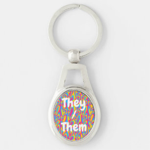 Groovy Trippy Squiggly Quirky Panseksuele Trots Sleutelhanger