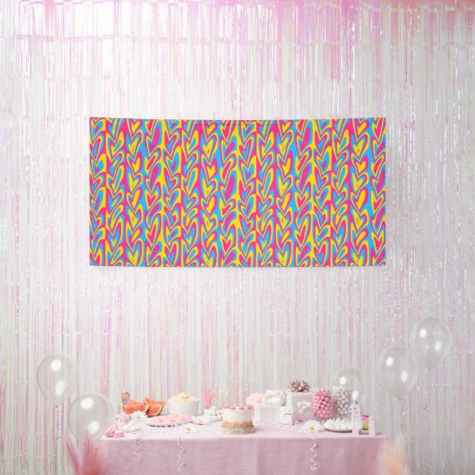 Groovy Trippy Squiggly Quirky Panseksuele Trots Spandoek (Feest)
