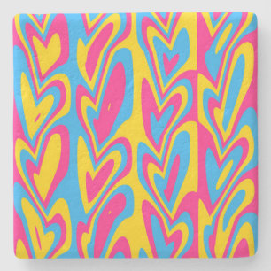 Groovy Trippy Squiggly Quirky Panseksuele Trots Stenen Onderzetter