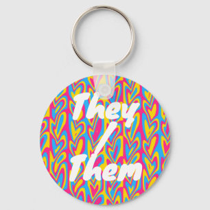 Groovy Trippy Squiggly Quirky Pansexuele Trots Sleutelhanger