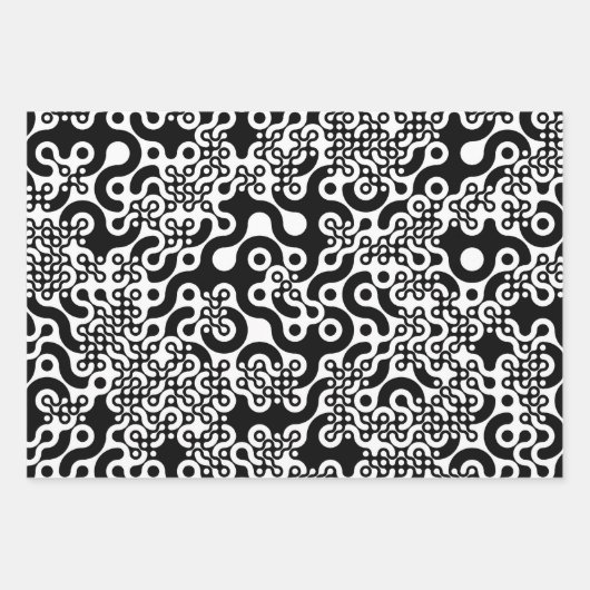 Groovy Trippy Truchet Tiles Inpakpapier Vel (Voorkant 3)