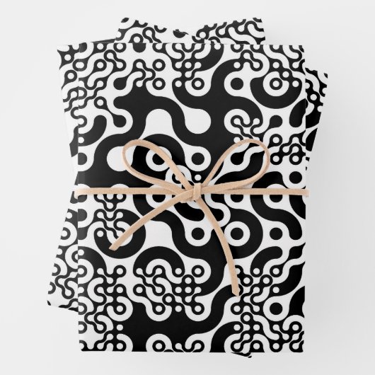 Groovy Trippy Truchet Tiles Inpakpapier Vel (In situ)