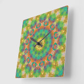 Groovy Tropic Tribal Green Paarse Wall klok (Hoek)