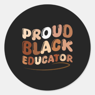 Groovy Trots Zwart Educator African Pride Zwart Hi Ronde Sticker