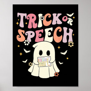 Groovy truc of spraak SLP AAC Ghost Halloween Cos Poster
