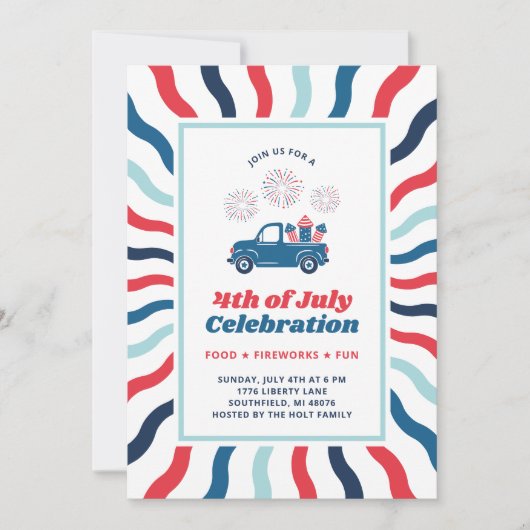 Groovy Truck 4 juli viering Kaart (Voorkant)