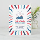 Groovy Truck 4 juli viering Kaart (Staand voorkant)