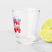 Groovy Trump 2024 Patriottisch Shot Glas (Rechts)
