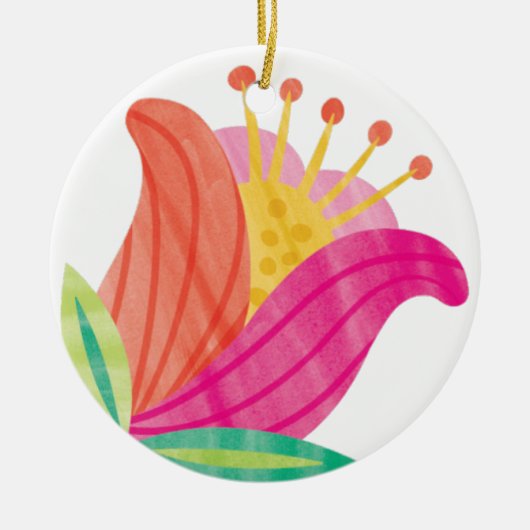 GROOVY TULIP KERAMISCH ORNAMENT (Voorkant)