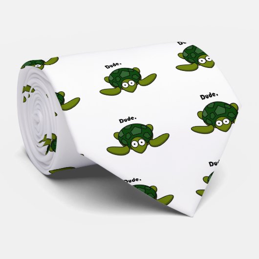 Groovy Turtle Guy Cartoon Stropdas (Opgerold)