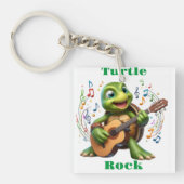 Groovy Turtle Jamming Out Sleutelhanger (Voorkant)